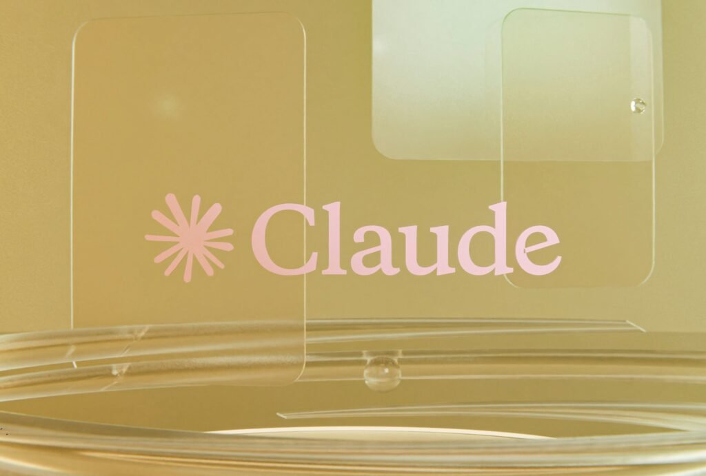 Close-up illustration of the Claude AI logo on a warm golden background with minimalist geometric shapes, representing Anthropic's artificial intelligence platform.