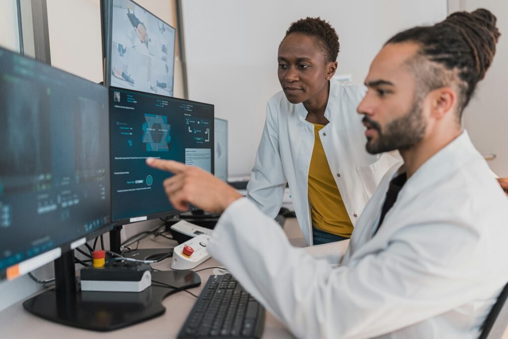 Professionals working in modern AI and technology careers