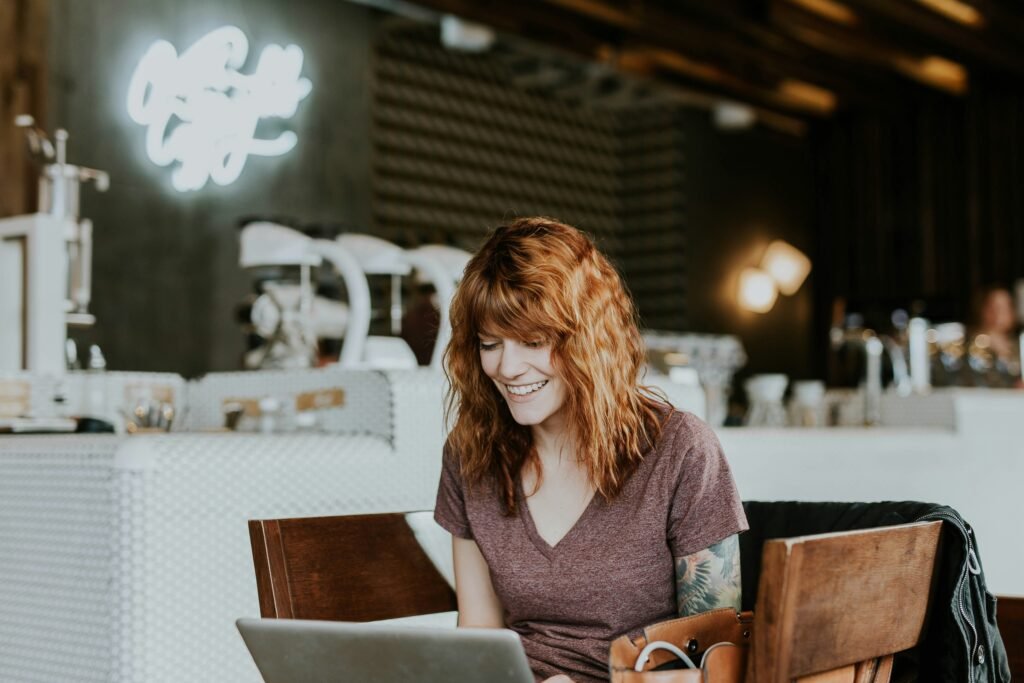 Small business owner using artificial intelligence for growth