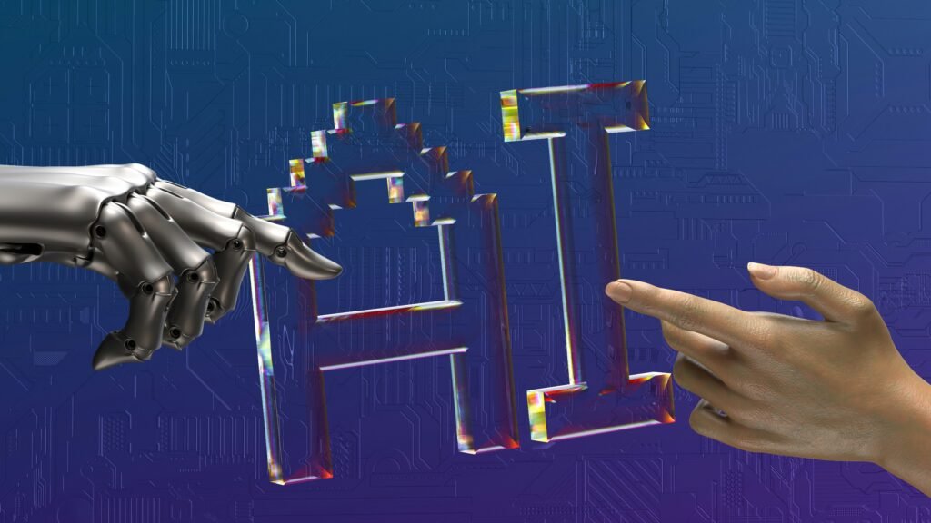 Future of AI jobs showing people collaborating with artificial intelligence tools