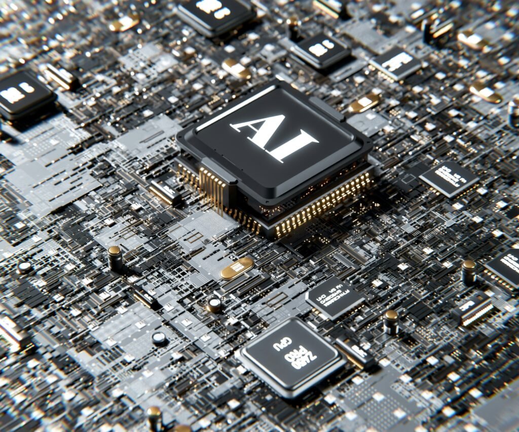 Illustration showing artificial intelligence concepts and machine learning