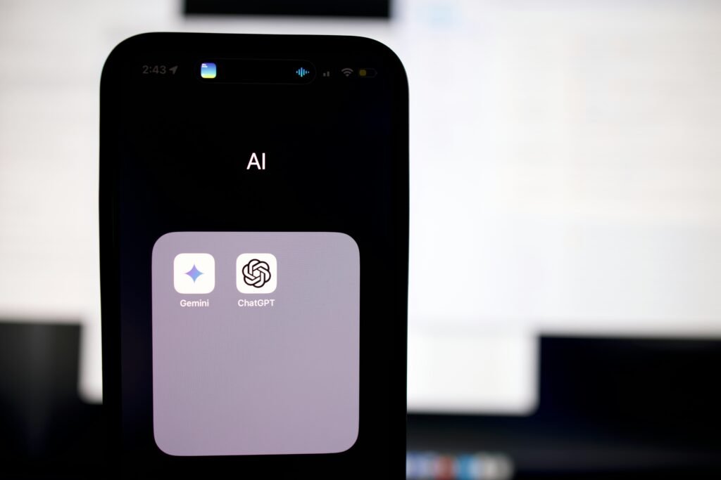 AI assistant interface with a magnifying glass and troubleshooting symbols.