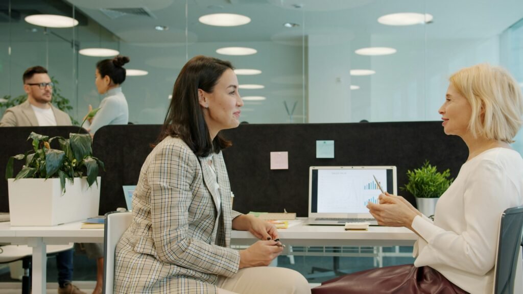 Human and AI working together responsibly in a modern office